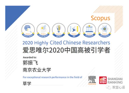 恭賀三賢登榜，共繪草學新篇——中國學者榮膺愛思唯爾2020高被引榮譽慶典活動策劃